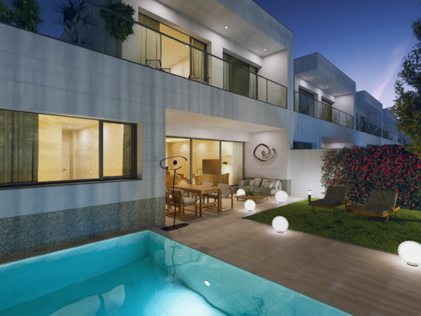 Chalet cuatro dormitorios con piscina y jardín